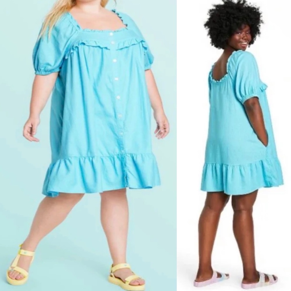 Stoney clover Lane x Target Blue Ruffled Dress size large l - Picture 3 of 8